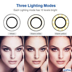 Antfire Selfie Ring Light - Cell Phone Holder Stand Including Selfie Remote Shutter for Live Stream,Makeup,LED Camera Light with Flexible Arms for Smart-Phone,Android,iPhone