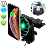 Qi Wireless Car Charger,Fast Charge CD Slot Phone Mount[Universal Air Vent][All Qi-Enable Devices]Phone Holder Compatible for iPhone 8 Plus/X/XS/XR/XS Max and Samsung Galaxy Note9/S10e/S10+ Plus S9/S8