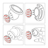 Pop Sticky Replacement 8 Pack, Compatible with Socket Mount Base, 6PCs Double Sided Adhesive Pads and 2PCs Sticker Pads for Car Magnetic Phone Holder