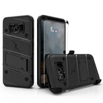 Zizo Bolt Series Compatible with Samsung Galaxy S8 Case Military Grade Drop Tested with Tempered Glass Screen Protector, Holster Black