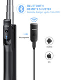 Mpow Selfie Stick Tripod, 3 in 1 Extendable Selfie Stick Monopod with Bluetooth Remote & Fill Light, Compatible with Gopro/Small Camera iPhone Xs max/XS/XR/X/8/8 plus/7/7 plus/6s,Galaxy S10/S9/8,Black