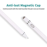 Stylus Pen for Apple iPad - Capacitive Rechargeable Styli with 1.5mm Ultra Fine Tips Active Electronic Pencil for Apple iPad/iPhone/iPad Pro/Samsung Tablet with Replaceable Cap (17cm, White)