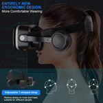 [ 2019 New Version ] Upgraded & Lightweight Virtual Reality Headset with Stereo Headphone,Eye Protected HD Vr Headset with Remote Controller for 3D Movies and Games