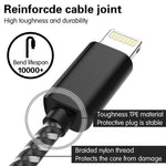 TNSO MFi Certified Lightning Cable 3FT 3FT 6FT 6FT 10FT Extra Long Nylon Braided USB Fast Charging& Syncing Cord Compatible iPhone Charger Xs MAX XR X 8 (Black and White) (Black and Whtie)