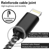TNSO MFi Certified Lightning Cable 3FT 3FT 6FT 6FT 10FT Extra Long Nylon Braided USB Fast Charging& Syncing Cord Compatible iPhone Charger Xs MAX XR X 8 (Black and White) (Black and Whtie)