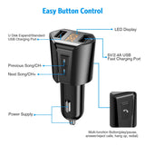 Criacr Bluetooth FM Transmitter for Car, Wireless Radio Transmitter Car Adapter with Hand-Free Calling, Dual USB Car Charger, Music Player for All Smartphones