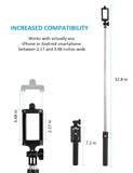 kungfuren Selfie Stick Bluetooth, Professional 50-Hour Long Battery Life, Built-in Remote Camera Shutter Selfie Stick for iPhone 7 Plus All iOS Android Smart Phone
