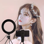 6.3" Selfie Ring Light with Stand,LED Camera Light with Cell Phone Holder for YouTube Video,Photography,Makeup,Desktop LED Lamp Compatible with iPhone & Android. (3-Light Mode)