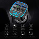 Nulaxy Bluetooth FM Transmitter, Wireless Radio Bluetooth Transmitter Adapter Music Player Car Kit with Blue LED Backlit, 5V/ 2.4A Charging, Support Handsfree Calling, USB Flash Drive, microSD- NX10