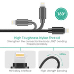 Mfi Certified Lightning Cable 5Pack 3ft 6ft 10ft Nylon Braided USB Fast Charging& Syncing Cord Compatible iPhone Charger XS/Max/XR/8/Plus/ 7/Plus/6S/Plus