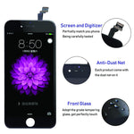 for iPhone 6 Black (4.7 Inch) LCD Screen Replacement Display Touch Digitizer Assembly + Repair Tools, Compatible with Model A1549, A1586, A1589