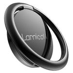 Finger Ring Stand, Lamicall Cell Phone Holder : Universal Phone Ring Cradle Kickstand Compatible with Phone Xs Max XR X 8 7 6 6s Plus 5s, Samsung Galaxy S8 S7 S6, All Android Smartphone - Black - 01