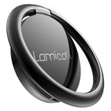 Finger Ring Stand, Lamicall Cell Phone Holder : Universal Phone Ring Cradle Kickstand Compatible with Phone Xs Max XR X 8 7 6 6s Plus 5s, Samsung Galaxy S8 S7 S6, All Android Smartphone - Black - 01