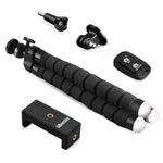 Phone Tripod, UBeesize Portable and Adjustable Camera Stand Holder with Wireless Remote and Universal Clip, Compatible with iPhone, Android Phone, Camera, Sports Camera GoPro (2018 New Version)