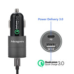 Meagoes Rapid USB PD Car Charger, Compatible Google Pixel 3 XL/3/2 XL/ 2/ XL/C, Moto Z3 Play/Z2 Force/Z2 Play/Z Droid, Power Delivery & Quick Charge 3.0 Adapter, with Fast Charging Type C Cable Cord