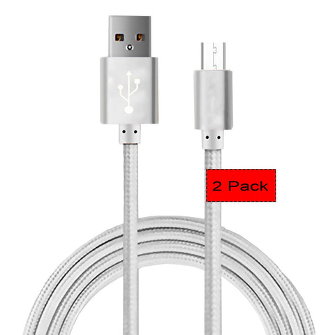 [2pack] 5 Ft Replacement Micro USB Cable,CaseHQ Powerline USB Cord for Amazon Kindle, Kindle Touch, Kindle Fire, Kindle Keyboard, Kindle DX, HD, HDX,8.9", Kindle Paperwhite,Voyage,Echo Dot.etc-Silver