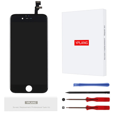 YPLANG Screen Replacement Black Compatible for iPhone 6 Screen Replacement LCD Display Digitizer Frame Assembly Full Repair Kit, with Repair Tools and Flowchart (iPhone 6-Black)