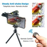 Phone Camera Lens, SEVENKA 6 in 1 Cell Phone Lens Kit with 18X Telescope Lens, Fisheye, Macro, Wide Angle, Kaleidoscope, CPL Lens, Tripod and Shutter for iPhone X XS Max 8 7 6 Plus Samsung Android