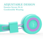 Elecder i37 Kids Headphones Children Girls Boys Teens Foldable Adjustable On Ear Headsets 3.5mm Jack Compatible iPad Cellphones Computer MP3/4 Kindle Airplane School Tablet Purple/Green