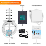 Cell Phone Signal Booster for AT&T T-Mobile GSM 3G 4G LTE - Boost Mobile Phone Signal for Home and Office - Tri-Band ATT700/850/1900MHz Band 2/5/12/17 Repeater kit with High Gain Panel/Yagi Antennas