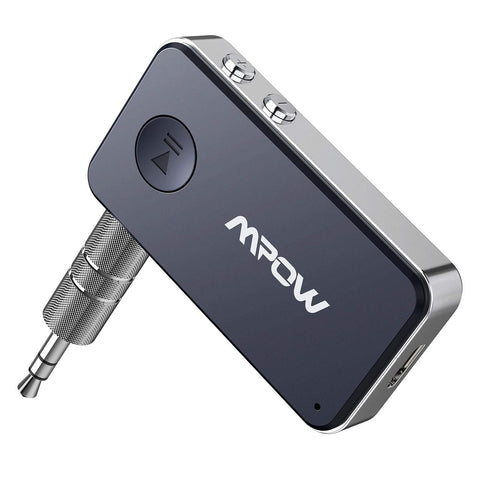 Mpow BH051 Bluetooth 5.0 Receiver, 3D Surround Stereo Audio Adapter with QCC3003 Chip for Hi-Fi Music, 10 Hours Playing, Dual Link,Voice Assistant, Hands-Free Calls for Home/Car Audio Stereo System