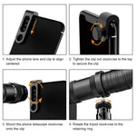 30X Cell Phone Camera Lens, 4 in 1 HD Phone Photography Lens Kit - 18X-30X Zoom Monocular Telephoto Lens - Remote Shutter & Flexible Phone Tripod, Wide Angle, Fisheye & Macro Lens for Smartphones