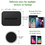 Pop-Tech 3M Adhesive Sticker Tapes Accessories Pack Replacement Kit for Magnetic Phone Car Mount and Pop Grip Mount Base, Includes Rectangle Metal Plate and Round Magic Plate, Clear Protective Films