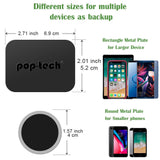 Pop-Tech 3M Adhesive Sticker Tapes Accessories Pack Replacement Kit for Magnetic Phone Car Mount and Pop Grip Mount Base, Includes Rectangle Metal Plate and Round Magic Plate, Clear Protective Films