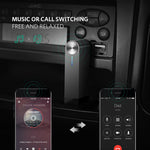 UGREEN Bluetooth Receiver Wireless Bluetooth 4.1 Car Aux Adapter Portable Mini Music Audio Adapter 3.5mm Stereo Hands-Free Car Kits for Home TV Car Stereo Sound System, Speaker, Headphone, Earbuds