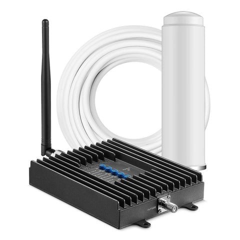 SureCall Fusion4Home Omni/Whip, Cell Phone Signal Booster Kit for All Carriers 3G/4G LTE up to 2,000 Sq Ft - SC-PolyH-72-ORA-Kit