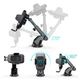 Heiyo Wireless Car Charger Mount, Auto-Clamp Cradle, Qi Charging Holder, Windshield & Air Vent, 10W Compatible for Samsung S9/S9+/S8/Note 8, 7.5W Compatible for iPhone Xs Max//Xs/XR/X 8/8 Plus(Black)