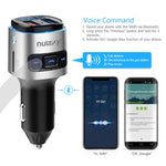FM Transmitter, Nulaxy V4.2 Bluetooth FM Transmitter, Wireless FM Radio Car Bluetooth Adapter with QC3.0 Quick Charge, Support USB Drive, TF Card, Hands-Free Talking, Activate Siri/Google Now - NX08