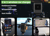 SmartG Wireless Car Charger Mount, Auto-Clamping, Fast Charging, 10W/7.5W/5W Air Vent/Windshield/Dashboard Holder, for iPhone MAX/XS/XR/X/8/8+ & Samsung S10/S10+/S9/S9+/S8/S8+/Note9