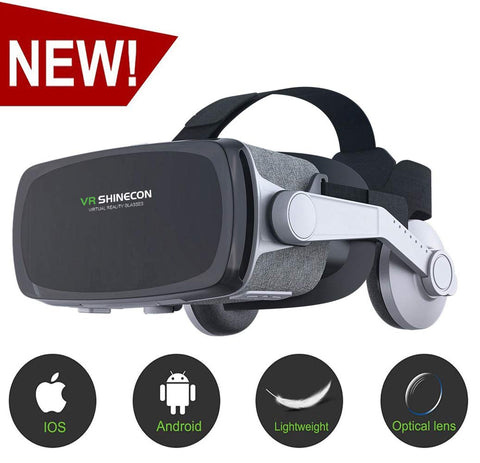 [ 2019 New Version ]VR Headset,Virtual Reality Headset,VR SHINECON VR Goggles for TV, Movies & Video Games - 3D VR Glasses Compatible with iOS, Android and Other Phones Within 4.7-6.0 inch