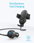 Anker PowerWave Fast Wireless Car Charger with Air Vent Phone Holder, Qi Certified, 7.5W Fast Charging iPhone Xs Max/XR/XS/X/8/8 Plus, 10W for Galaxy S9/S9+/S8/S8+, Quick Charge Car Charger Included