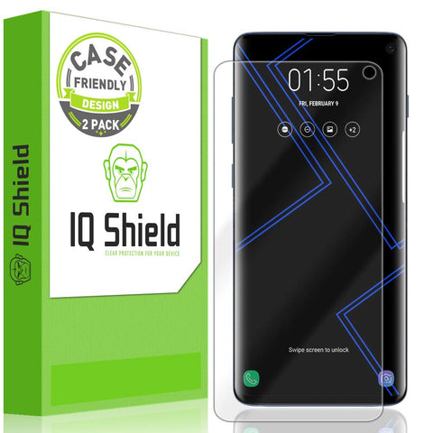 [2-Pack] IQ Shield LiQuidSkin [Case Friendly] Screen Protector for Galaxy S10 6.1 HD Clear Film [NOT Compatible with Verizon Samsung S10 5G 6.7"]
