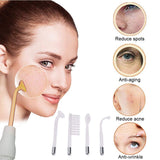 High Frequency Facial Machine, Portable Handheld High Frequency Wand Skin Tightening Acne Spot Wrinkles Remover Beauty Therapy Puffy Eyes Body Care Facial Machine