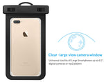 FRiEQ Waterproof Case For Outdoor Activities - Waterproof Bag/Pouch For iPhone X/8/8plus/7/7plus/6s/6s plus/Samsung Galaxy S9/S9 Plus - IPX8 Certified To 100 Feet (Black)