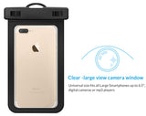 FRiEQ Waterproof Case For Outdoor Activities - Waterproof Bag/Pouch For iPhone X/8/8plus/7/7plus/6s/6s plus/Samsung Galaxy S9/S9 Plus - IPX8 Certified To 100 Feet (Black)