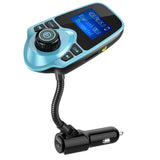Nulaxy Bluetooth Car FM Transmitter Audio Adapter Receiver Wireless Handsfree Voltmeter Car Kit TF Card AUX 1.44 Display – KM18 Mint Green