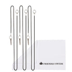The Friendly Swede Replaceable Micro-Knit Tip Hybrid Stylus with Lanyards, Cloth and Replacement Tips (3 Pack) (Hot Pink + Light Blue + Purple)