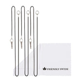 The Friendly Swede Replaceable Micro-Knit Tip Hybrid Stylus with Lanyards, Cloth and Replacement Tips (3 Pack) (Hot Pink + Light Blue + Purple)