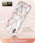 iPhone Xs Case, iPhone X Case,[Built-in Screen Protector] i-Blason [Cosmo] Full-Body Glitter Bumper Case for iPhone Xs 5.8 Inch 2018 Release (Marble)