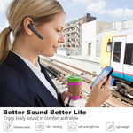 Bluetooth Headset Earpiece Headphones for Smart Cellphone-Blue