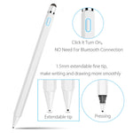 Stylus Pen, XIRON Active Stylus Pens for Touch Screens, 1.5mm Fine Point Smart Digital Pencil Compatible iPad and Most Tablet with Anti-Fouling Glove, Good for Drawing and Writing on iPad, White