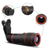 Apexel 4 in 1 12x Zoom Telephoto Lens + Fisheye + Wide Angle + Macro Lens with Phone Holder + Tripod for iPhone X/8/ 7 /6/6s plus SE Samsung HTC Google Huawei LG Ipad Tablet PC Laptops
