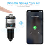 Nulaxy Bluetooth FM Transmitter for Car, 7 Color LED Backlit W QC3.0 Fast Car Charger Support Siri Google Assistant, USB Flash Drive, microSD Card, Wireless Handsfree Calling Car Kit - NX09