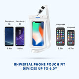 Mpow 084 Waterproof Phone Pouch Floating, IPX8 Universal Waterproof Case Underwater Dry Bag Compatible iPhone Xs Max/Xr/X/8/8plus/7/7plus Galaxy s9/s8 Note 9/8 Google Pixel up to 6.5" (White+Black)