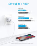 Anker PowerPort Mini Dual Port Wall Charger, Super Compact USB Charger, 2.4A Output & Foldable Plug for iPhone Xs/XS Max/XR/X/8/7/6/Plus, iPad Pro/Air 2/Mini 4, Samsung, and More