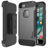 Trianium iPhone 7 Case [Duranium Series] Heavy Duty Ultra Protective Hard Cover Shock Absorption w/Built-in Screen Protector+ Holster Belt Clip Kickstand for Apple iPhone 7 2016 -Gunmetal (TM000181)